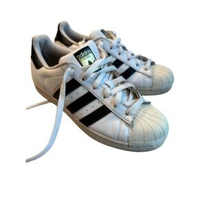 Adidas Superstar Women's- Size 7.5 Athletic Shoes Sneakers Low Top Black Stripes